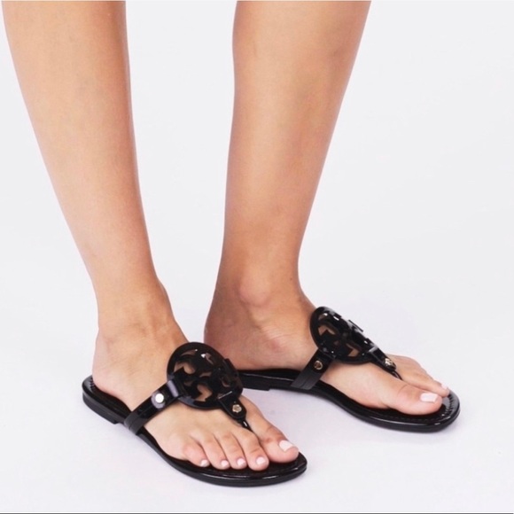 tory burch sandals black patent